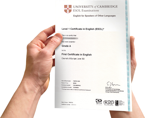 Certifikt Univerzity Cambridge, kter je mon zskat pi studiu kurzu anglitiny pro znal zatenky